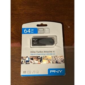 BRAND NEW PNY Elite Turbo Attaché 4 64GB USB 3.2 Flash Drive